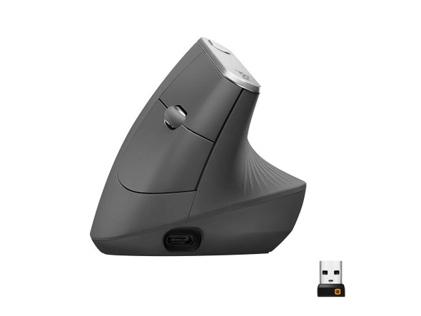 Logitech MX Vertical Wireless Mouse - Advanced Ergonomic Design Reduces