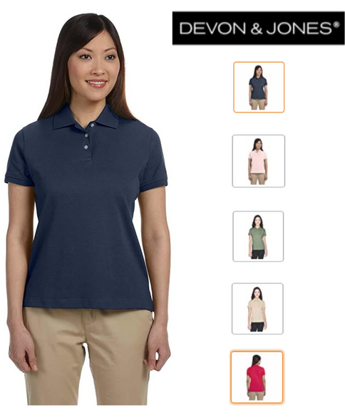 D140SW Devon & Jones Ladies' Solid Perfect Pima Interlock Polo New