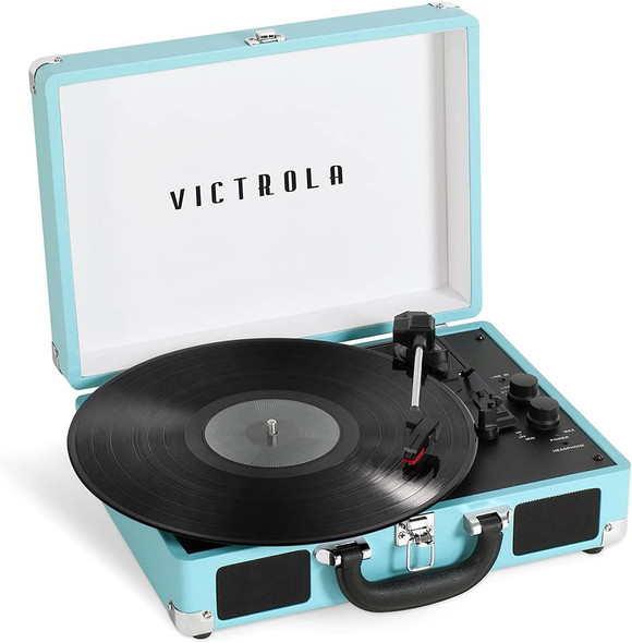 Victrola Journey+ Bluetooth Suitcase Record Player VSC-400SB-TRQ-SDF - Turquoise