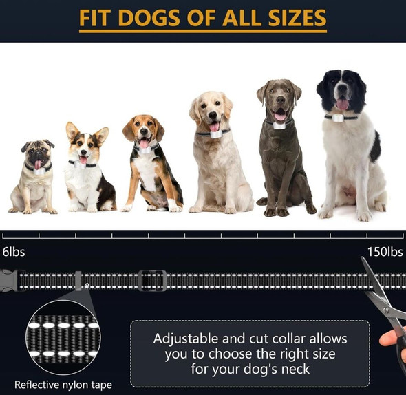 KIULUTA AT808 Dog Bark Training Collar, Adjustable Shock 2 Pack - Black + Purple