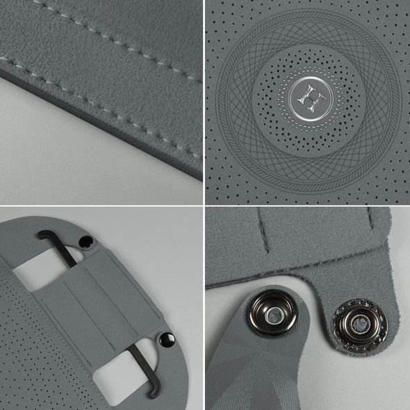 TAPHA Luxury Suede Leather Universal Car Seat Cover with Headrest, 5 PCS – Grey