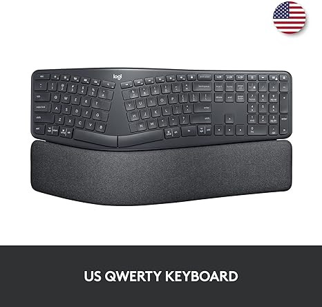 Logitech ERGO K860 Wireless Ergonomic Keyboard Wrist Rest 920-009166 - Black