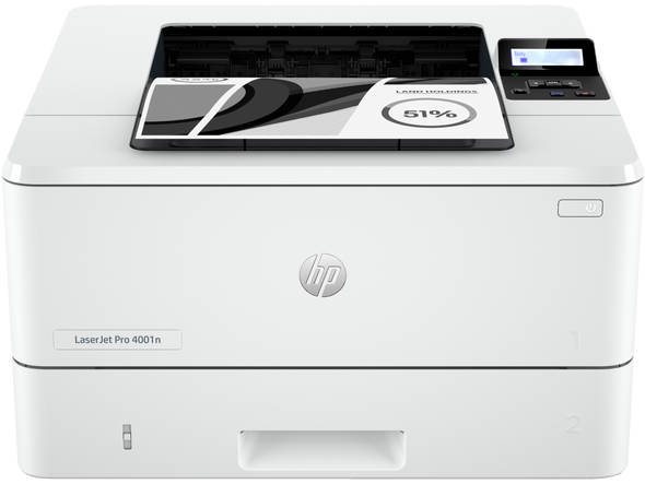 HP LaserJet Pro 4001n Printer, Print, Fast, Ethernet/USB only, 2Z599FR - White