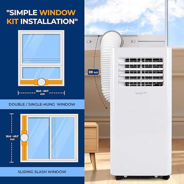 SereneLife Small Air Conditioner 8,000 BTU Dehumidifier Portable AC Unit - WHITE SereneLife Small Air Conditioner 8,000 BTU Dehumidifier Portable AC Unit - WHITE