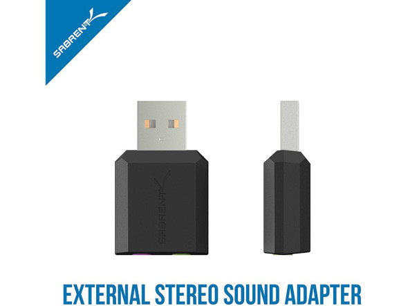 SABRENT USB External Stereo Sound Adapter for Windows and Mac. Plug and