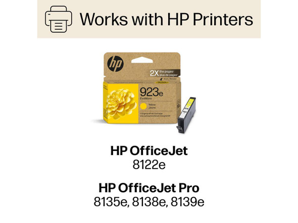 HP EvoMore 923e Original High Yield Inkjet Ink Cartridge Yellow 1 Pack 4K0T6LN