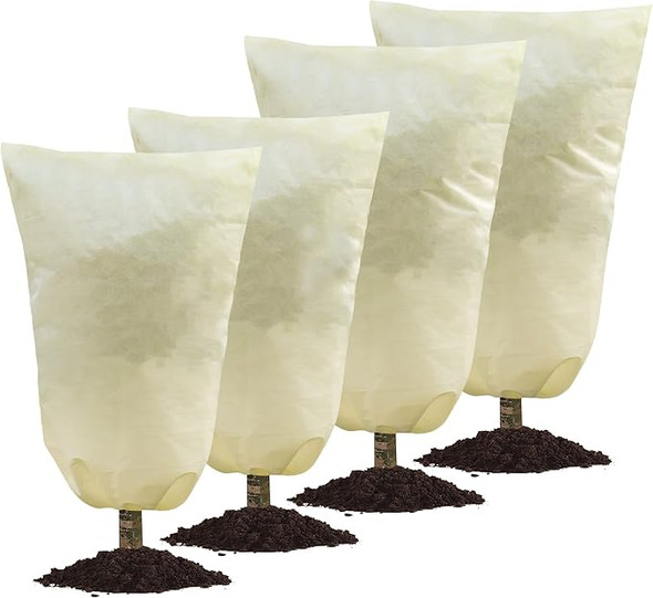 MIXC 4 Packs 2 Size Plant Covers Freeze Protection (47''×71''+71×83'') - BEIGE