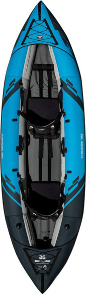 AQUAGLIDE Chinook 100 Inflatable 10' Foot Kayak Kit Packable - Blue/Black