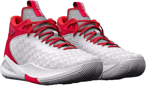 UA HOVR HAVOC 5 CLONE BASKETBALL SHOES 3024979-100 WHITE/RED M11.5 W13