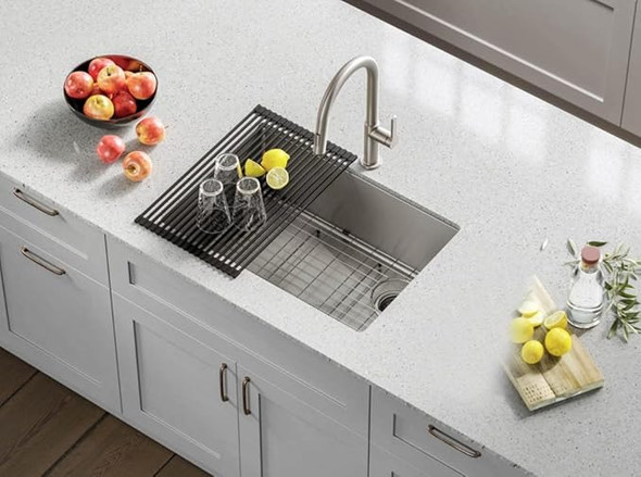 Kraus KRM-10NB Kore Multipurpose Over-Sink Roll-Up Dish Drying 21 x 20.5 x 12.75