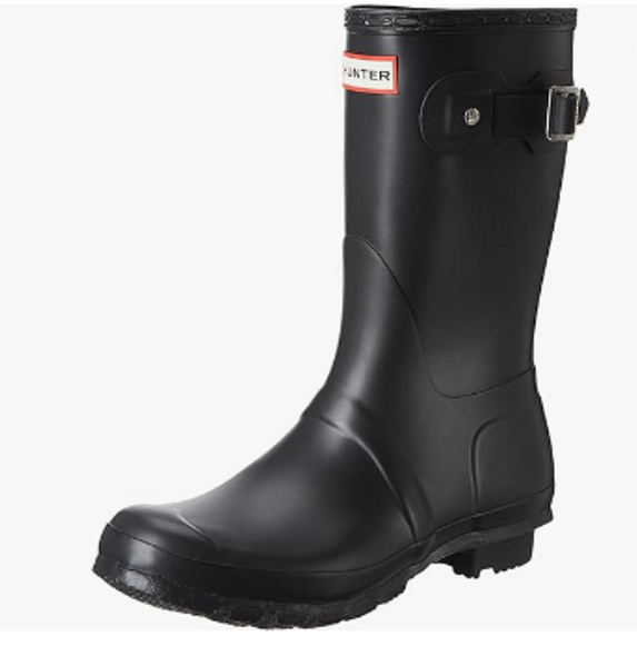 WFS1000RMA HUNTER Women's Original Short Rain Boot Black Matte 8 WFS1000RMA HUNTER Women's Original Short Rain Boot Black Matte 8