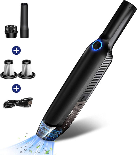 LAOPAO PORTABLE CAR VACUUM CLEANER HIGH 9KPA RECHARGEABLE BATTERY - BLACK