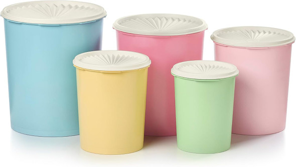 TUPPERWARE HERITAGE COLLECTION 10 PIECE CANISTER SET COLORS VARIETY COLOR