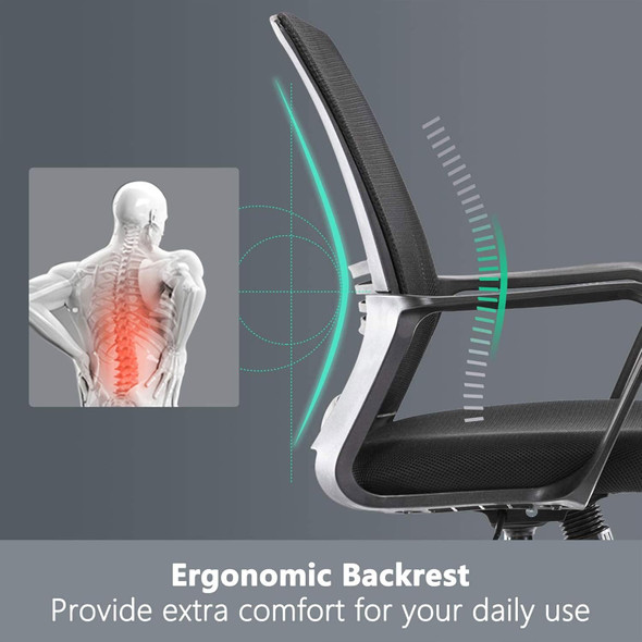 SMUG SMUGDESK ERGONOMIC MID BACK BREATHABLE MESH SWIVEL DESK CHAIR - BLACK SMUG SMUGDESK ERGONOMIC MID BACK BREATHABLE MESH SWIVEL DESK CHAIR - BLACK
