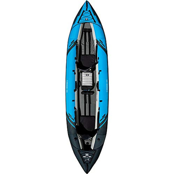 AQUAGLIDE CHINOOK 120 INFLATABLE 12' FOOT KAYAK KIT INCLUDES PUMP - BLUE/BLACK AQUAGLIDE CHINOOK 120 INFLATABLE 12' FOOT KAYAK KIT INCLUDES PUMP - BLUE/BLACK