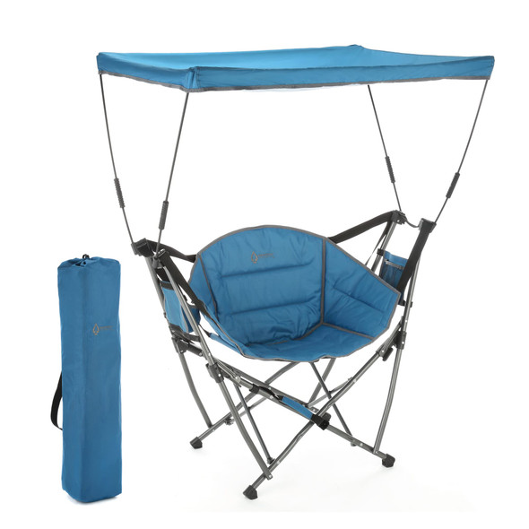 ARROWHEAD OUTDOOR PORTABLE FOLDING SWINGING HAMMOCK CAMPING CHAIR BLUE