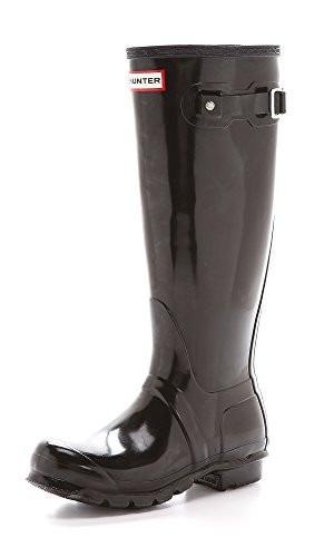 WFT1000RGL Hunter Women's Original Tall Gloss Rain Boot, Black, Size 7