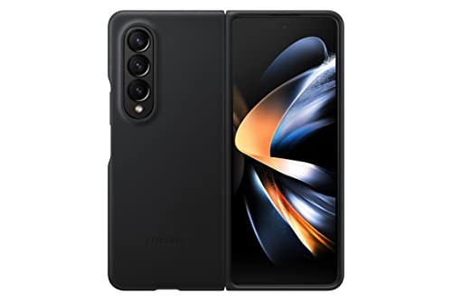 SAMSUNG Galaxy Z Fold4 Leather Cover Protective Premium Elegant Phone Case Black