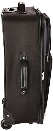 Rockland Journey Softside Upright Luggage Set,Expandable, Black/Gray, 4-Piece