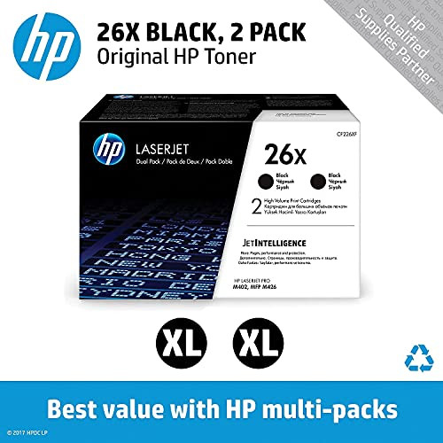HP 26X Black High-yield Toner Cartridges (2-pack) CF226XD - Black