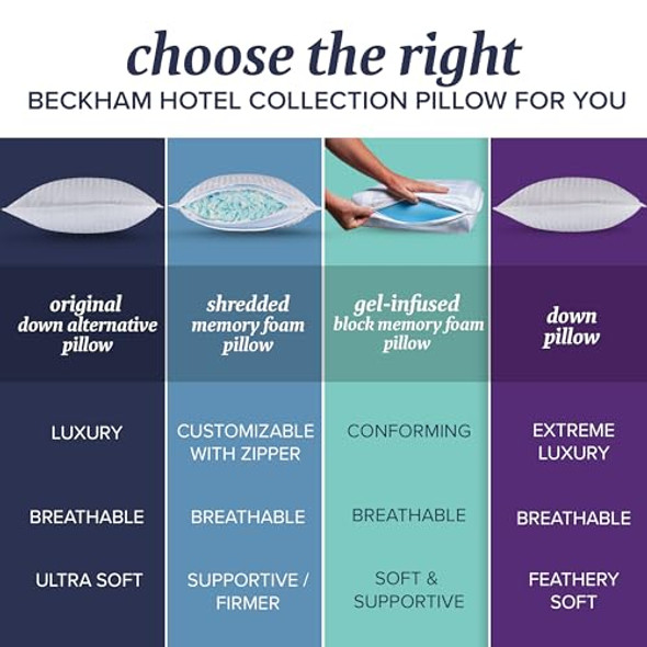 Beckham Hotel Collection Queen/Standard Size Memory Foam Bed Pillows Set of 2 Beckham Hotel Collection Queen/Standard Size Memory Foam Bed Pillows Set of 2
