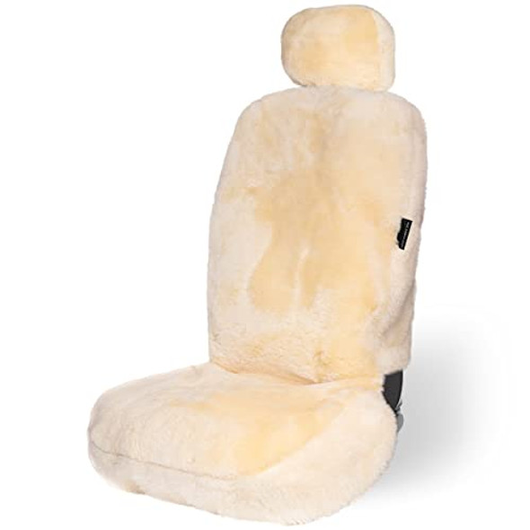 ZONE TECH CAR SEAT COVERS FULL SET SHEEPSKIN WINTER - IVORY