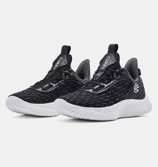 UNDER ARMOUR TEAM CURRY 9 SHOES UNISEX, MENS 15 WOMENS 16.5, BLACK/WHITE