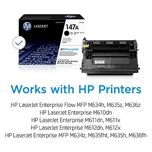 HP 147A Black Toner Cartridge Works with HP LaserJet Enterprise M610, M611, M612