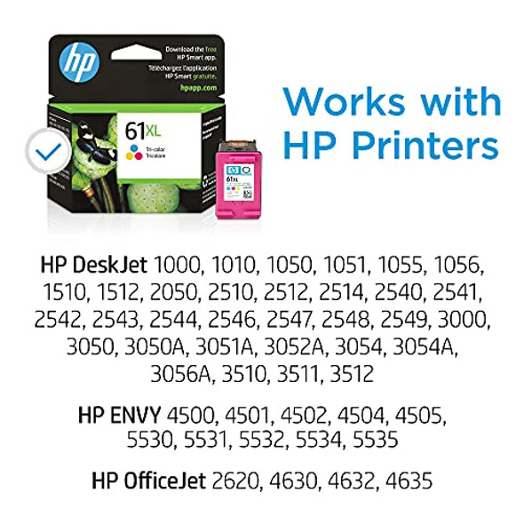 HP 61XL Tri-color High-yield Ink Works with DeskJet - CH564WN