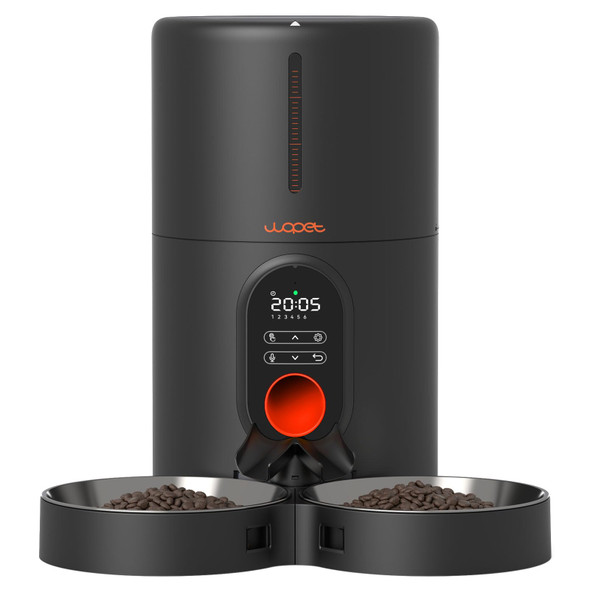 WOPET Automatic Cat Feeders 2 Cats Timed Cat Feeder Auto Pet Feeder - BLACK