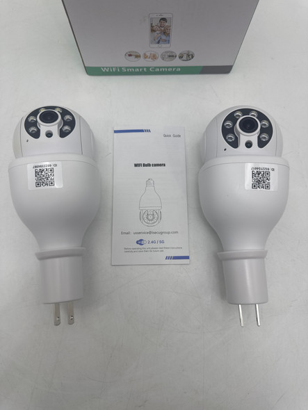 Light Bulb Security Camera WiFi Lightbulb Security Cameras Waterproof (2Pcs)