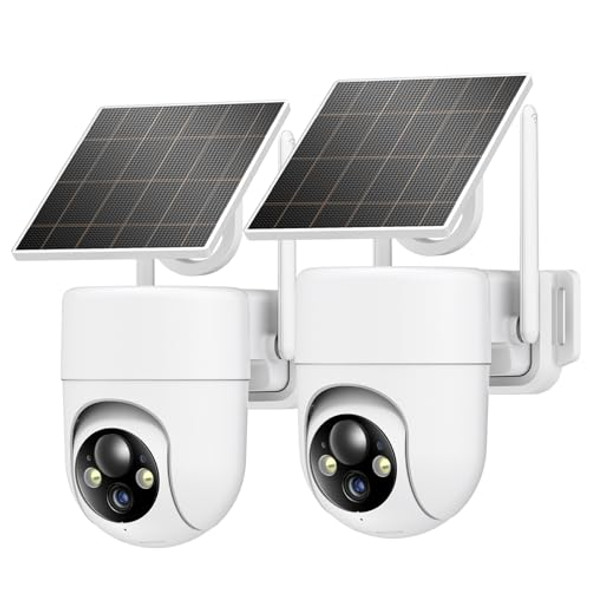 OCULVIEW 2K SOLAR SECURITY CAMERAS WIRELESS OUTDOOR DL201 - WHITE