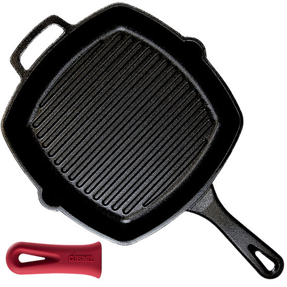 CUISINEL CAST IRON SQUARE GRILL PAN - 10.5 INCH