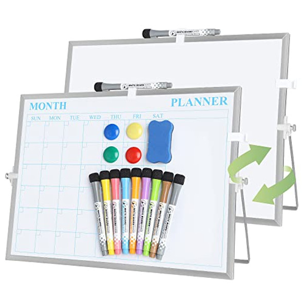 JORKING Dry Erase Calendar 16”x12” Magnetic Desktop Whiteboard JK0005-5 - SILVER