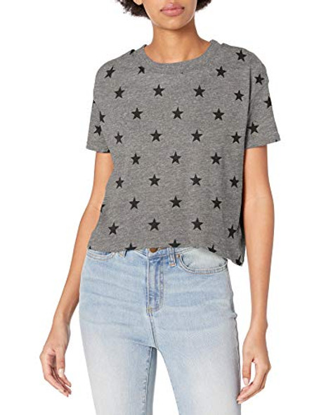 5114EA Hanes Alternative Women's Cropped T shirt Eco Grey Stars XS