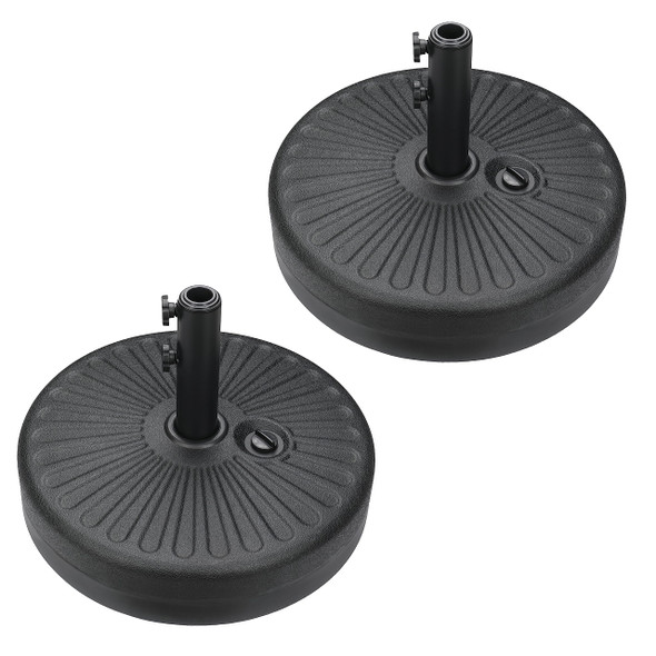YSSOA 2 PACK 20" 50LBS CAPACITY FILLABLE UMBRELLA ROUND BASE HEAVY DUTY - BLACK