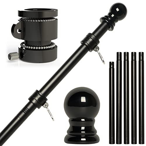 NELXINJO 6FT Stainless Steel Residential Commercial Outdoor Flagpole - Black