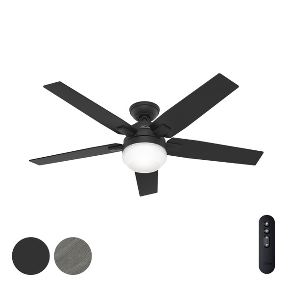 Hunter Fan 52" Ceiling Fan LED Light Remote Control CC5C25C95 - Matte Black Hunter Fan 52" Ceiling Fan LED Light Remote Control CC5C25C95 - Matte Black