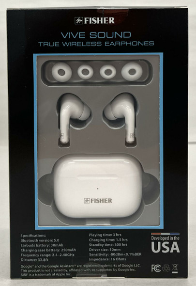 Fisher Vive Sound True Wireless Earbuds FTW602W - White
