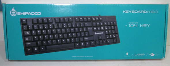 Shipadoo 104 Key K160 Wired USB Full Sized Keyboard - Black