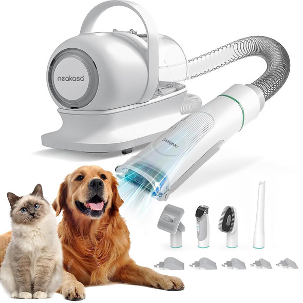 NEABOT NEAKASA P1 PRO PET GROOMING KIT & VACUUM SUCTION 99% PET HAIR - WHITE