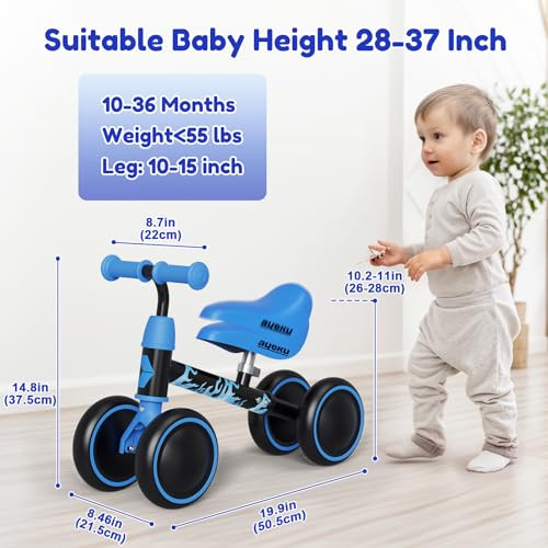 AYEKU BABY BALANCE BIKE TOYS FOR 1 YEAR OLD BOY GIRL BIKES BW-607 - Blackfire