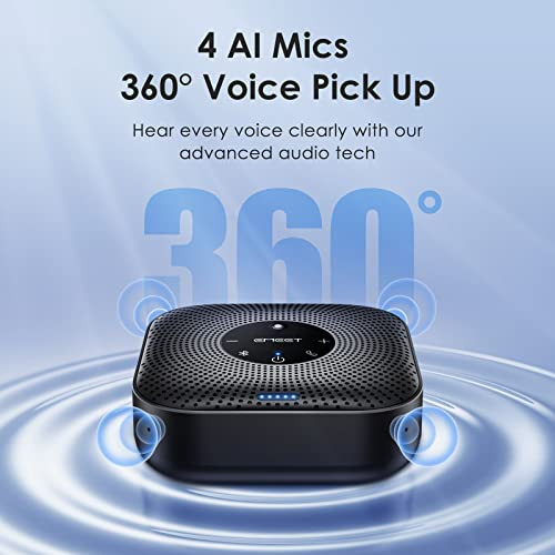 EMEET CONFERENCE SPEAKERPHONE M0 PLUS, 4 AI MICS 360° VOICE PICKUP E1103 - BLACK