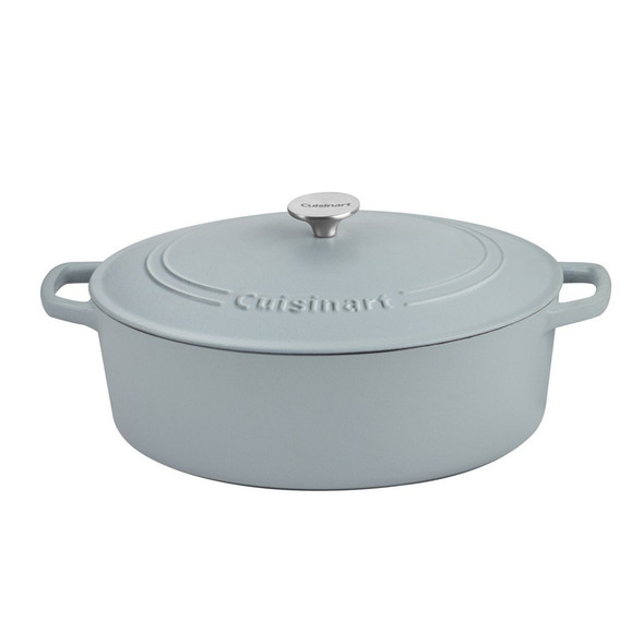 CUISINART OVAL CAST IRON CASSEROLE MATTE GREY 7 QT - MATTE GREY