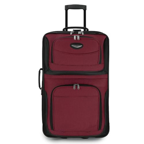 Travel Select Amsterdam Expandable Rolling Softside Luggage Burgundy 25 Inch