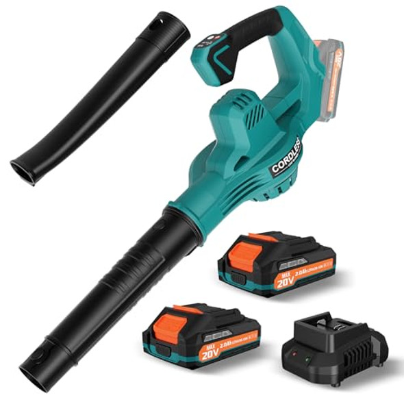 WESTLEY LEAF BLOWER CORDLESS WITH 2 * 20V BATTERY AND CHARGER LU10 - BLUE