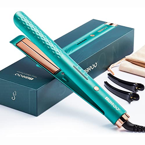 IBROO INFRARED FLAT IRON HAIR STRAIGHTENER KERATIN INFUSED S3-D1002 - GREEN