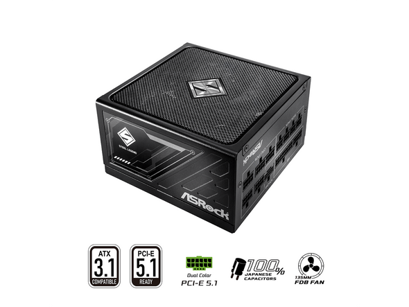 ASRock Steel Legend SL-1000G 1000W 80 PLUS GOLD & Cybenetics PLATINUM Full