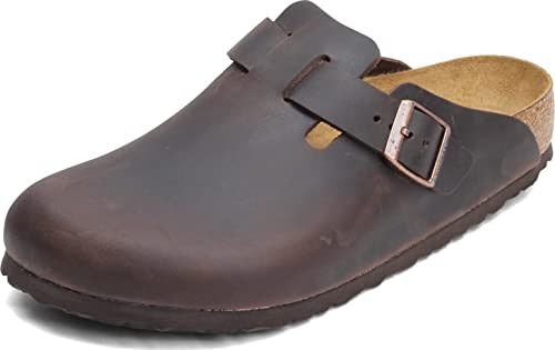 0860131 BIRKENSTOCK BOSTON OILED LEATHER UNISEX LOAFERS SIZE 5M/7W - HABANA