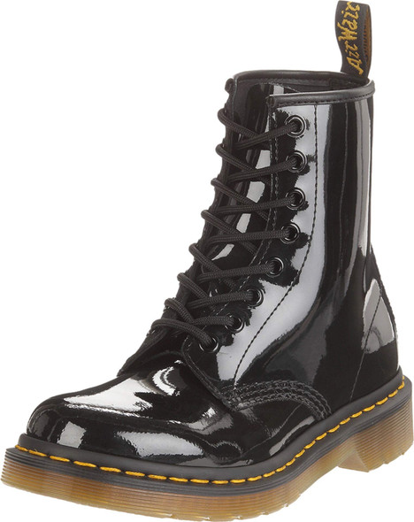 DR. MARTENS WOMEN'S 1460 8 EYE BOOT FASHION SIZE US 7, EU 38, UK 5 BLACK/PATENT